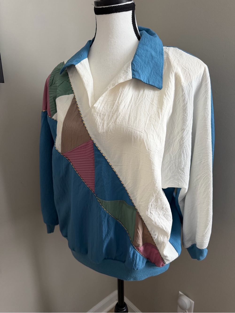 Colorblock Windbreaker Pullover Vintage 80s 90s Pastel Geometric Teddi Retro